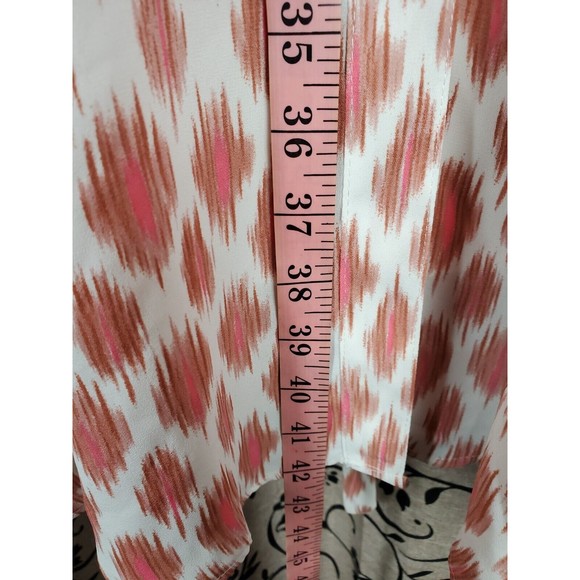 Dip Womens Size Medium Sleveless Button Up Long Belted Summer Dress White Coral - Picture 6 of 6